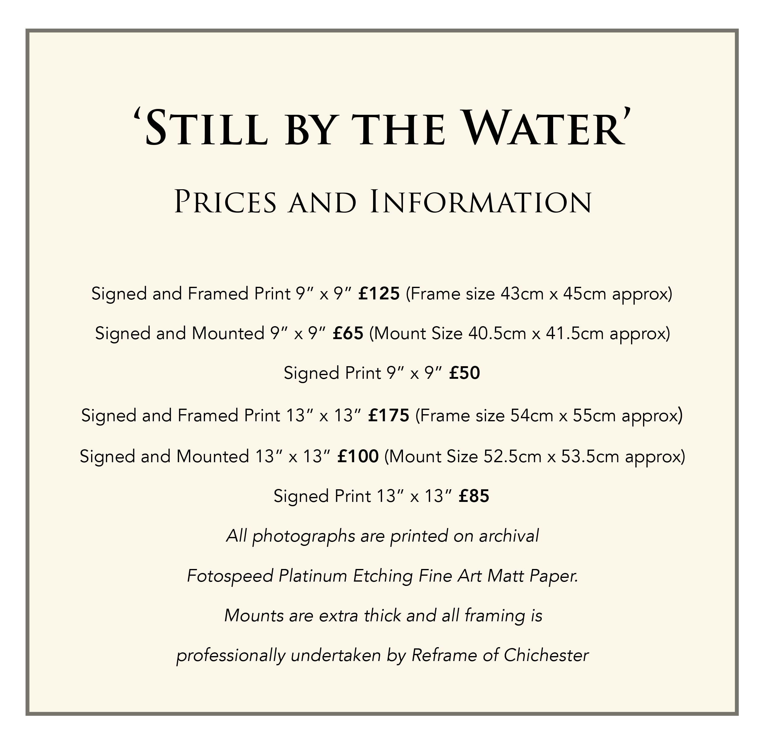 Still by the water prices for website